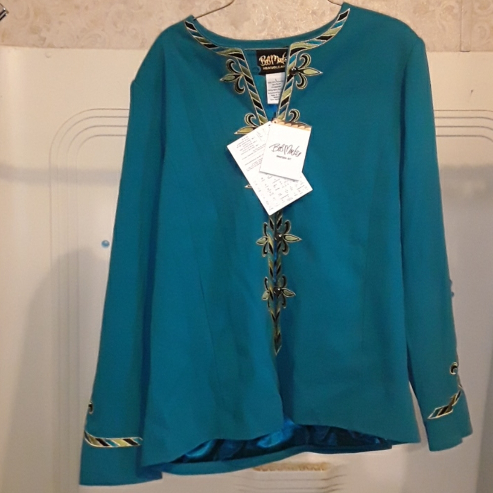 Bob Mackie Large Turqoise Jacket